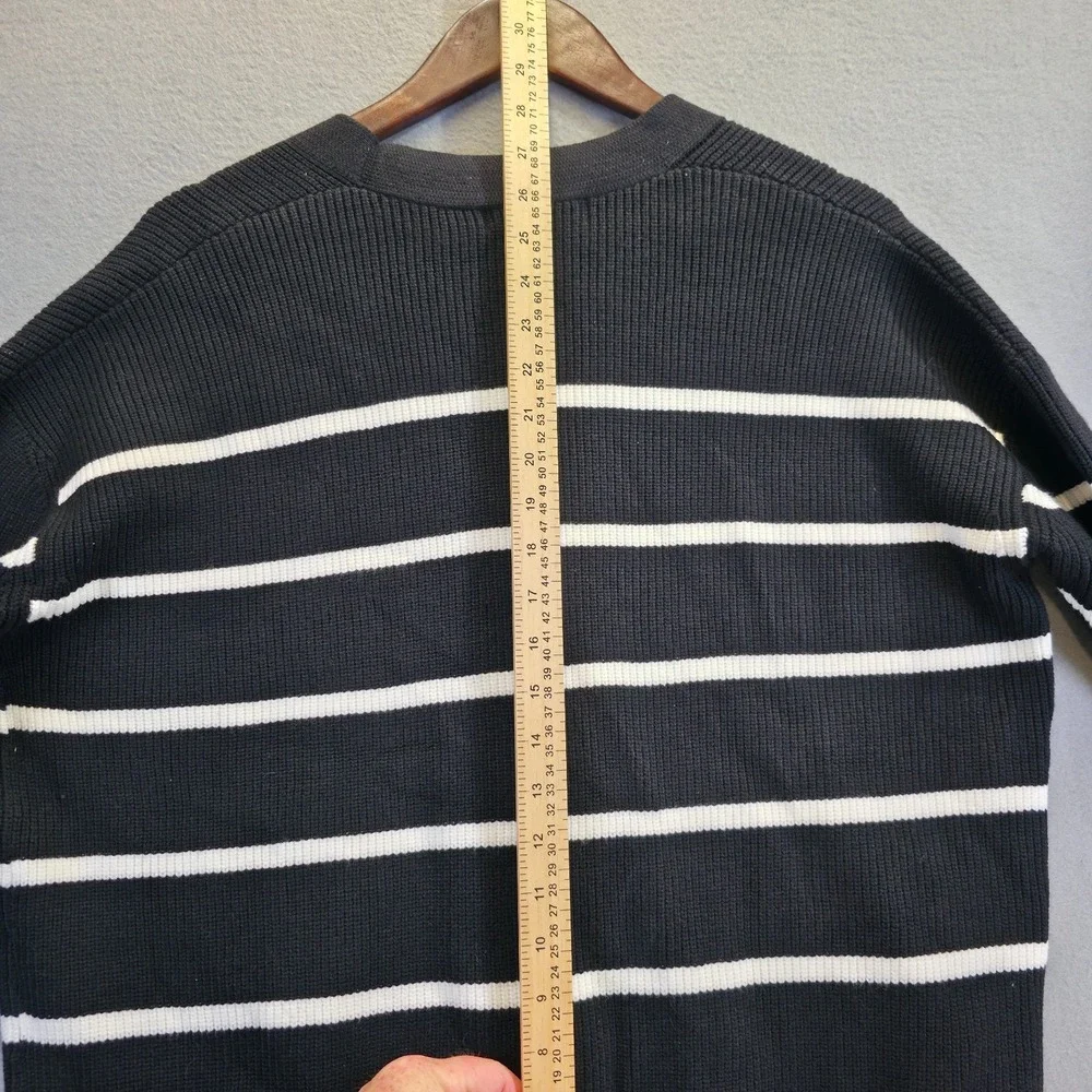 Lillusory‎ Women's Black with White Stripe Cardigan Sweater Size XS NWT